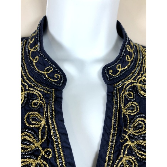 Lilly Pulitzer Women's Sarasota Beaded Tunic Top Size Small Navy Cotton - Picture 4 of 13